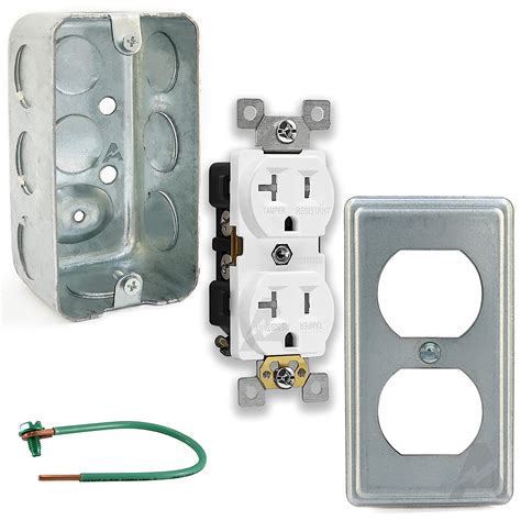 2x4 electrical box|duplex receptacle outlet box.